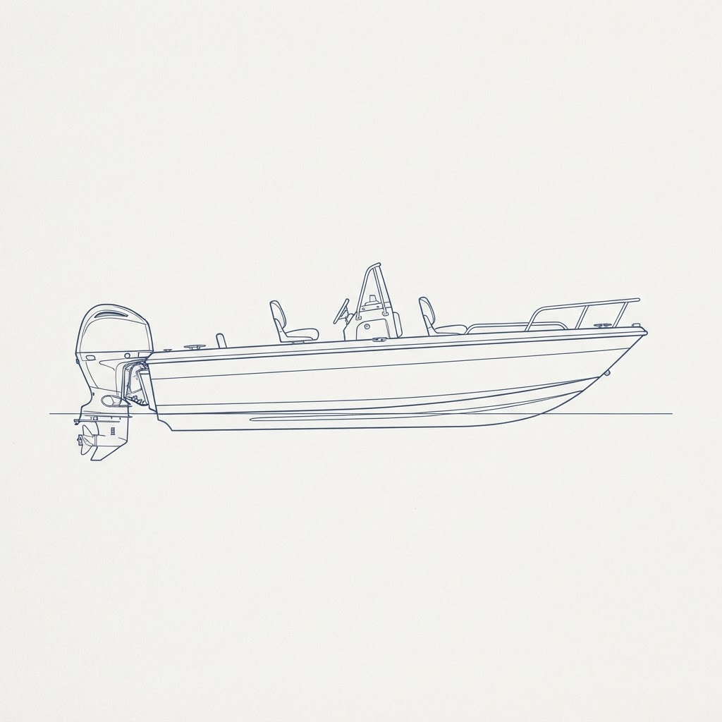 Sample listing photo of a white bowrider boat on water, shown for illustration only