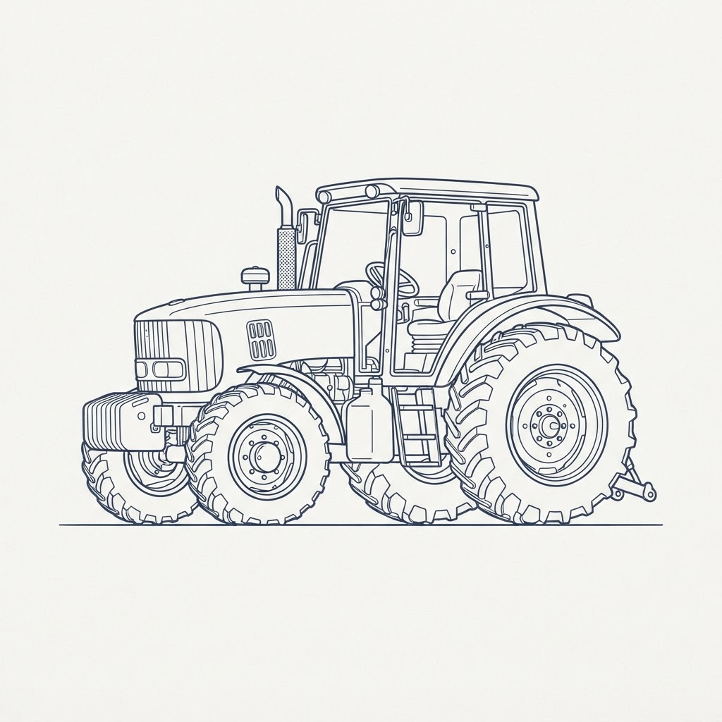 Sample listing photo of a green and yellow farm tractor, shown for illustration only